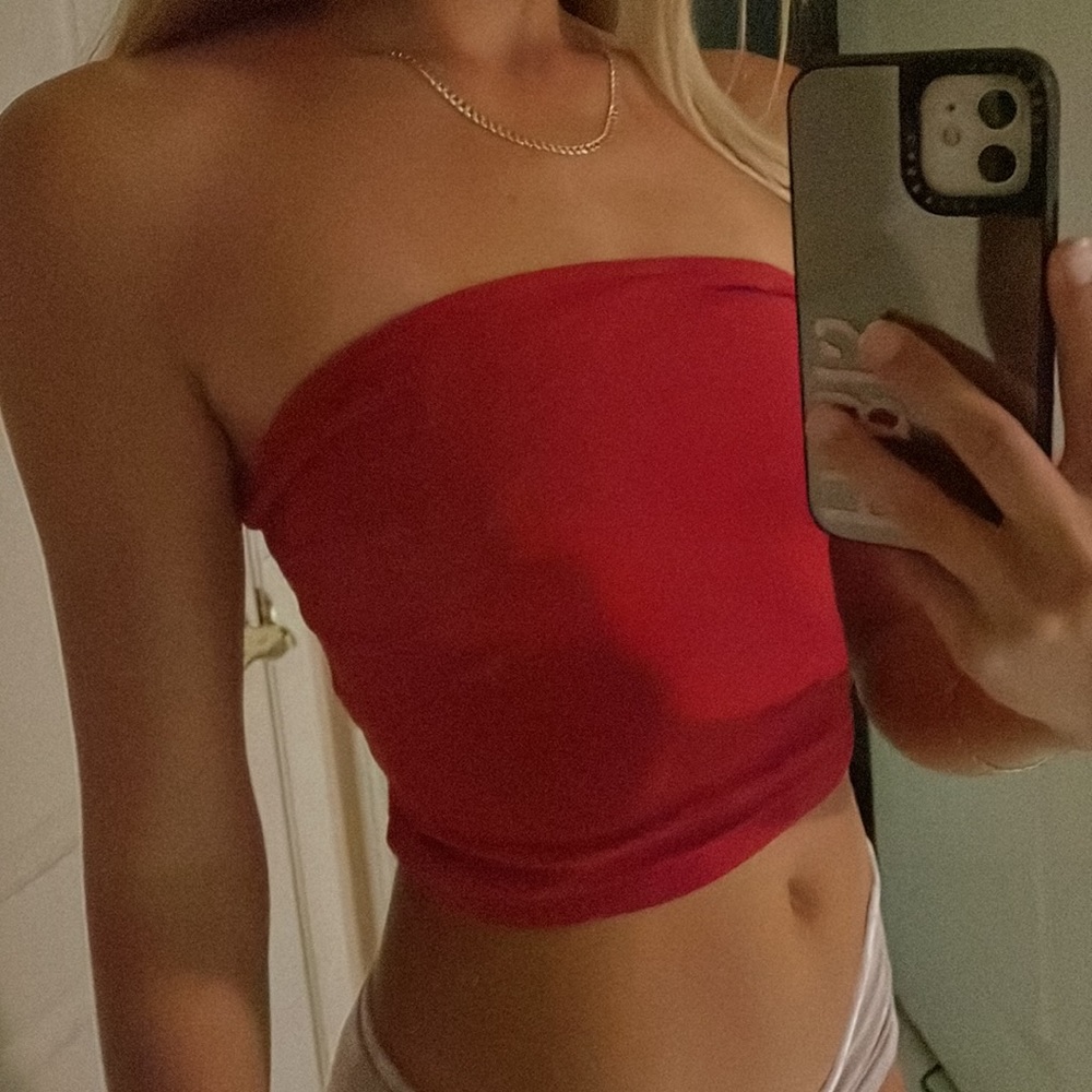 Red tube top